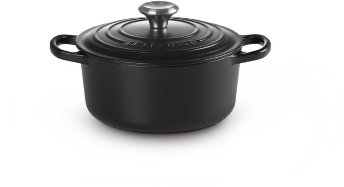 Le Creuset Gietijzeren ronde braadpan Mat Zwart 22cm 3,3l