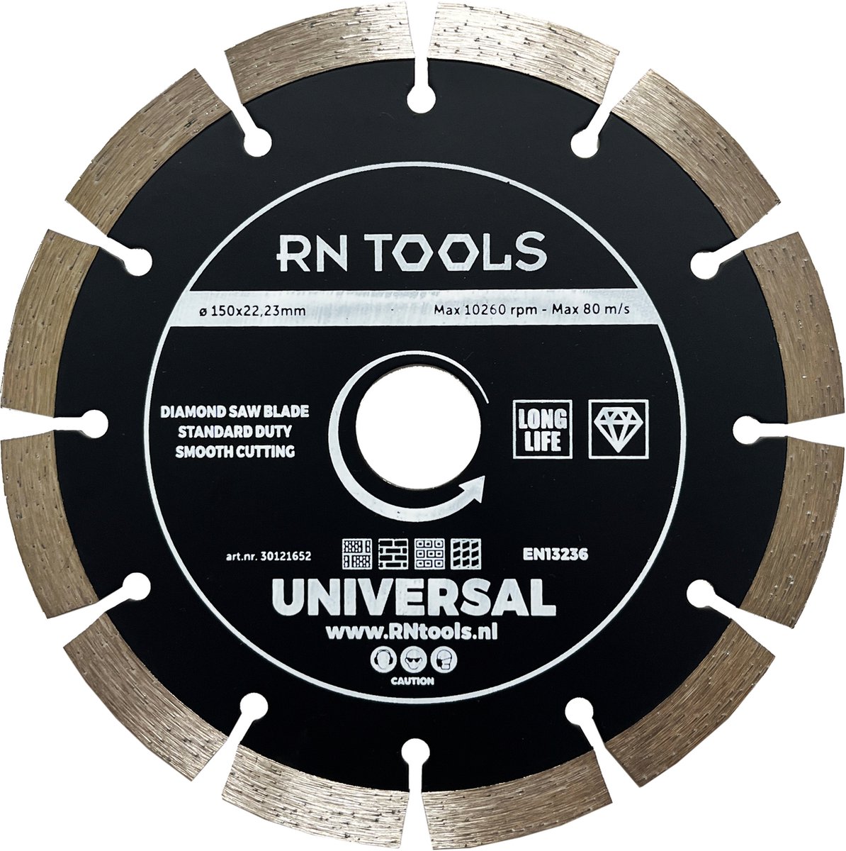 RNtools Diamantschijf 150 x 22,23 mm Universeel - voor beton, steen & klinkers