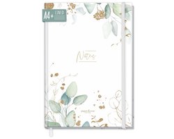 Gelinieerd Notitieboek A4+ met Elastiek en Bladgoud - 156 Pagina's - Duurzaam en Klantvriendelijk - Perfect voor Bullet Journal, Schetsboek en Dagboek