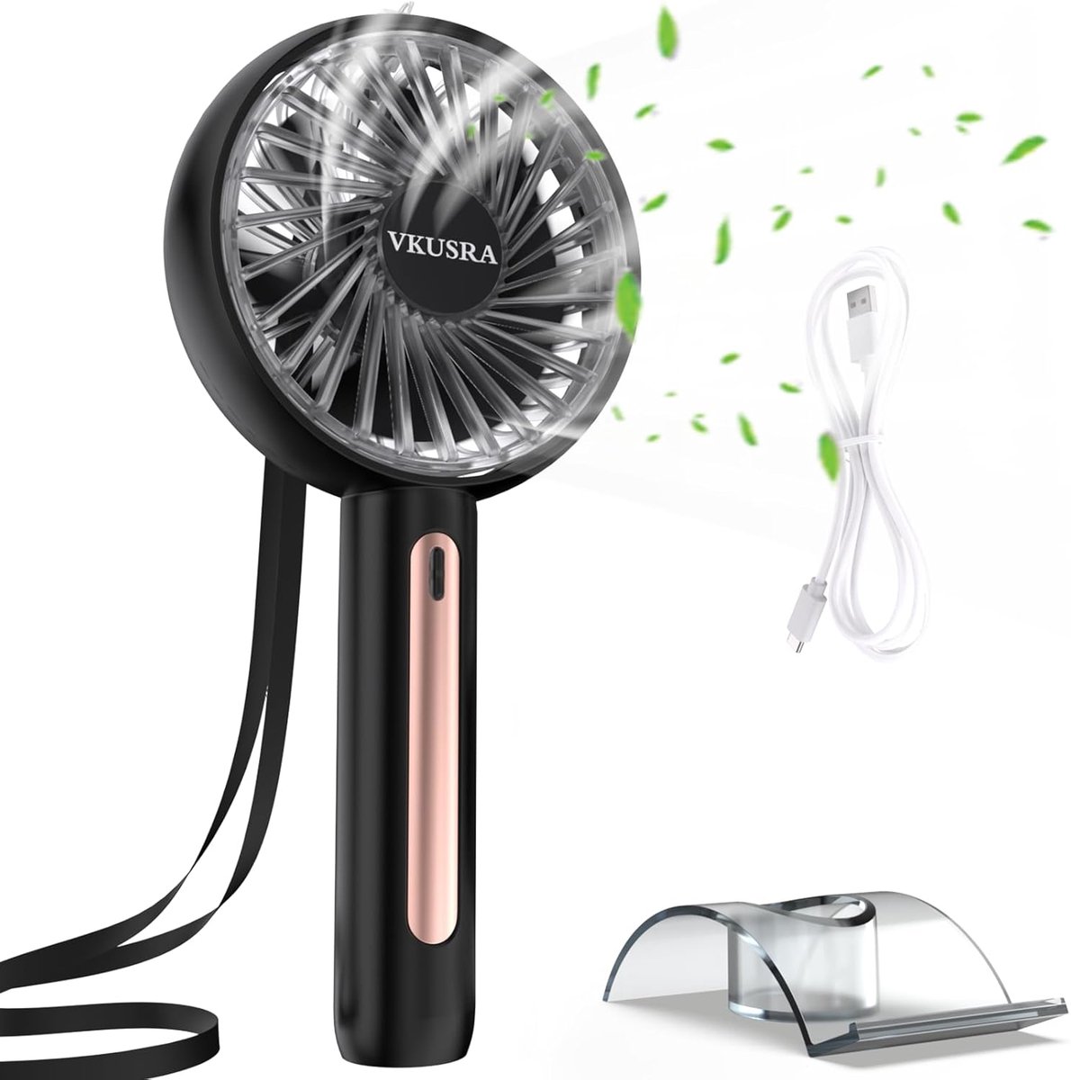 Draagbare Mini Handventilator met 4 Snelheden en Oplaadbare Batterij