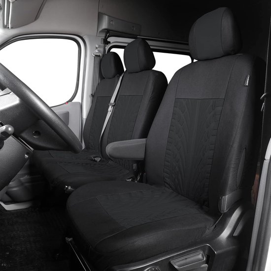 TOYOUN Stoelhoezen voor bestelwagens, universeel, geschikt voor de meeste bestelwagens, vrachtwagens, voorstoelhoezen voor enkele en dubbele autostoelhoezen voor enkele bestuurder en dubbele