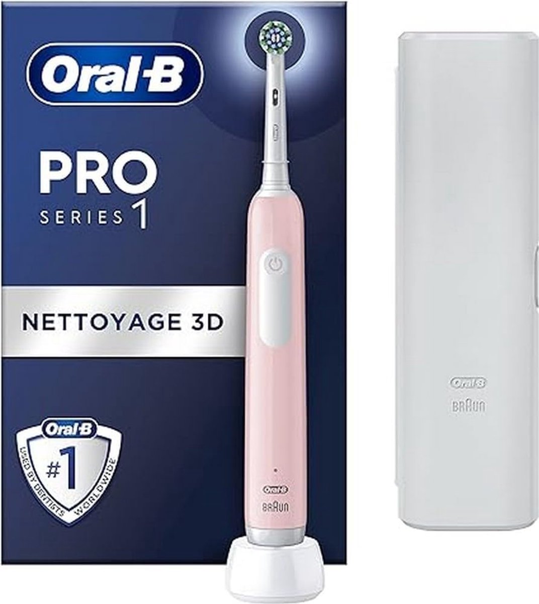 Oplaadbare elektrische tandenborstel Pro Series 1 - Roze, 1 Reserveborstel, Reisetui en Tandenborstel