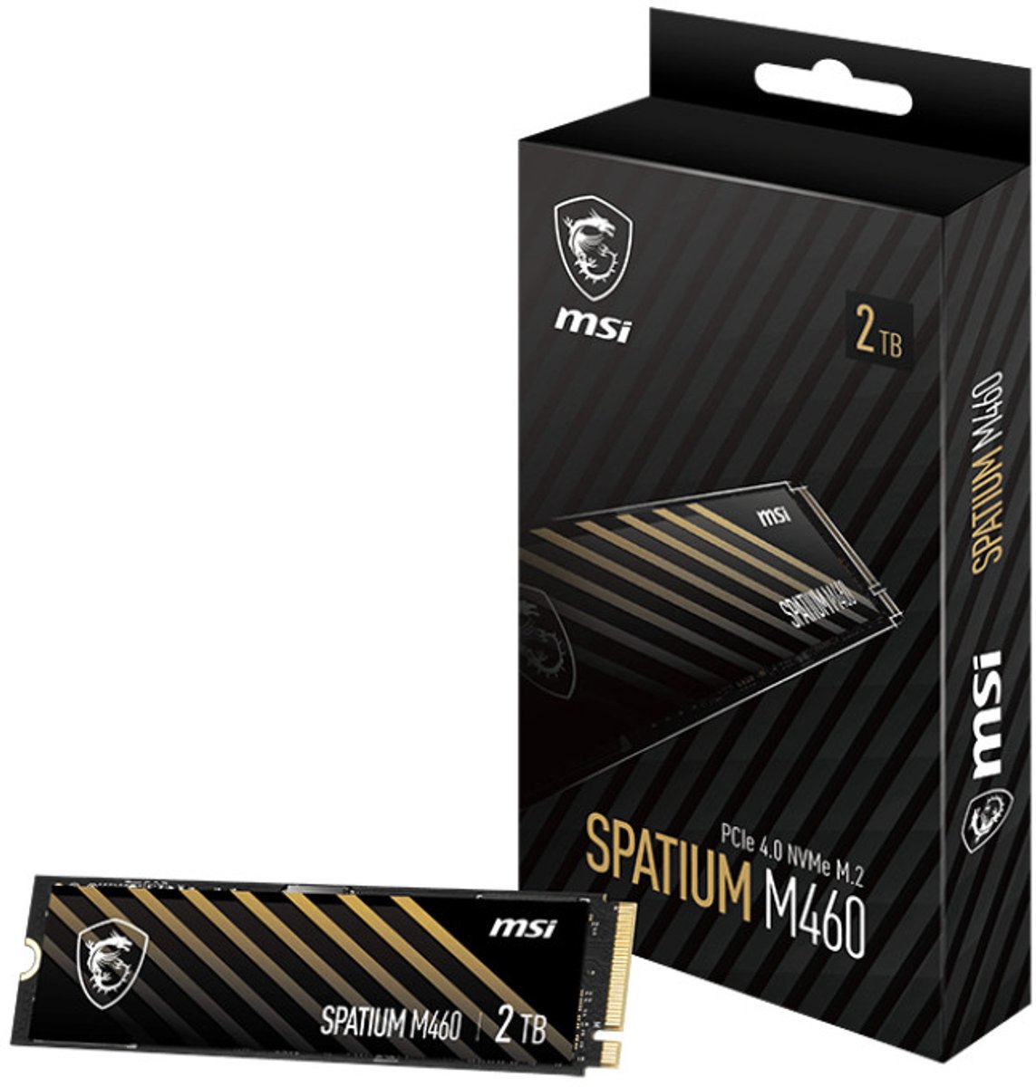 内蔵型SSD MSI SPATIUM M460 PCIe 4.0 NVMe M.2 1TB MSI SPATIUM M460 SSD - 1 TB - PCIe Gen4 - 5000/4500 MB/s - M460 | bol