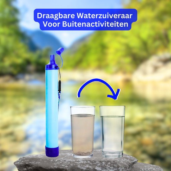 PrepWise Water Filter Survie - Lifestraw - Set de 4 - Appareils de purification d'eau - Système de filtre à eau - Pour emballage d'urgence et situations d'urgence - 6000 L au total