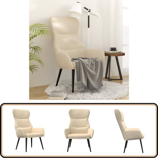 VidaXL Relaxstoel Stof Cr me Comfortabel Design Relaxfauteuil vidaxl-relaxstoel-stof-cr-me-comfortabel-design-relaxfauteuil