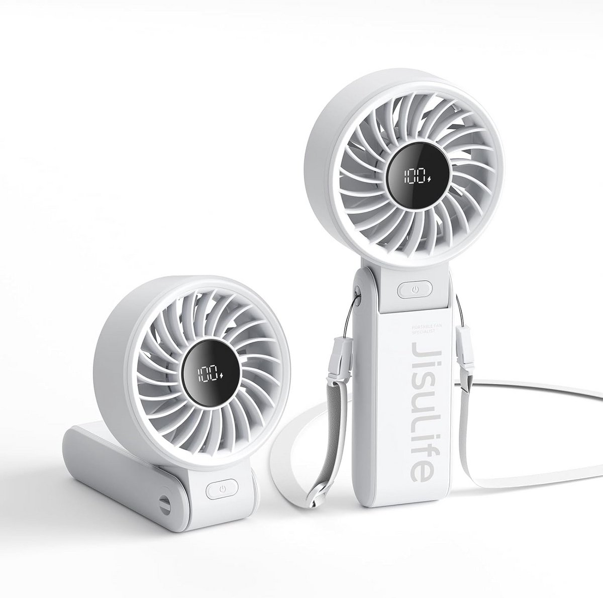 Krachtige Draagbare Mini Ventilator met LED-Display - 3-in-1 Hand-, Bureau- en Halsventilator - Langdurige Koeling tot 19,5 Uur, 5000 mAh