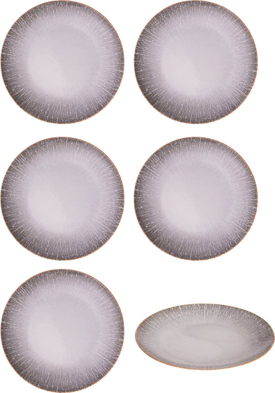 Assiette à déjeuner Hazel & Bos Juntos Grietas - 24 cm - lot de 6 pièces - porcelaine
