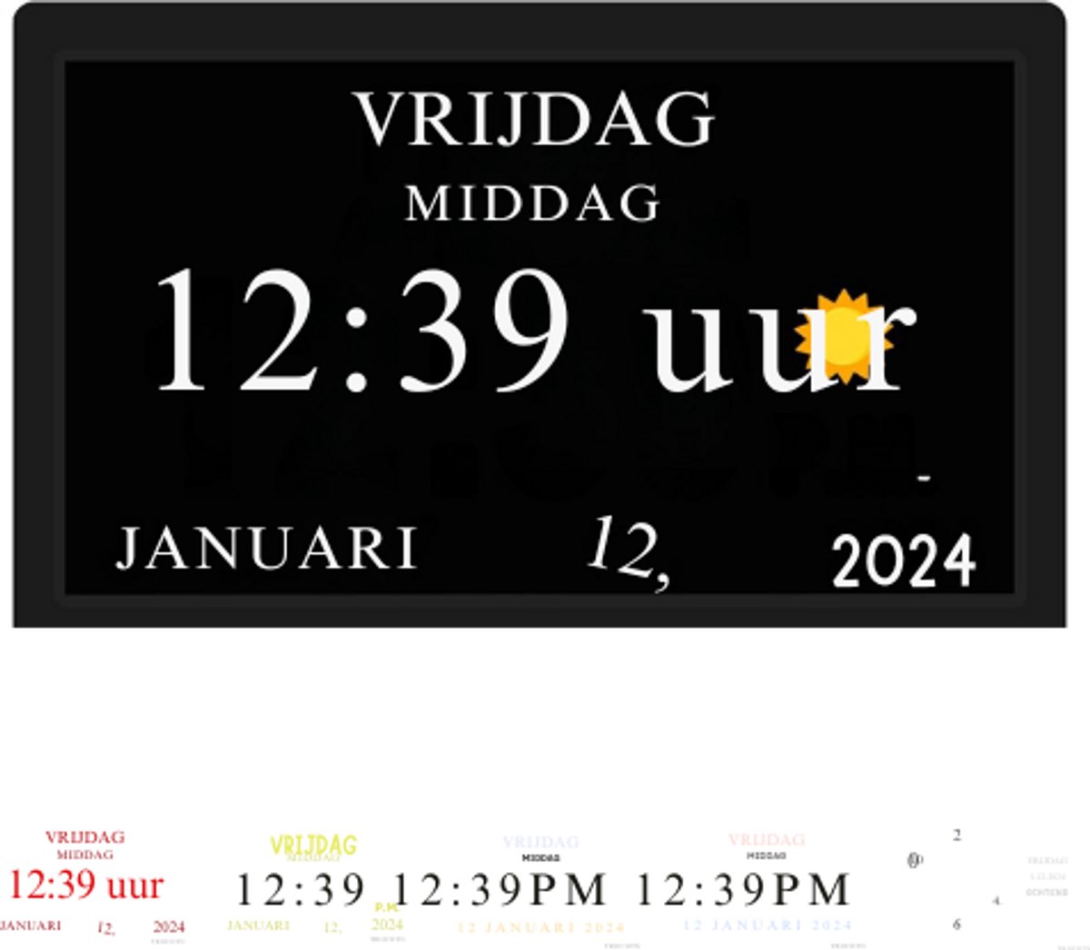 Dementie-Klok-Grote-Digitale-Klok-Senioren-Kalenderklok-Met-Alarmen-Dag-Datum-Wekker-Wandklok-10-Inch-Zwart