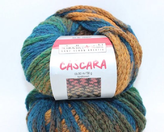 Breiwol Cascara from Schoeller+Stahl - kleur 0006 - verloopgaren van bruin-groen-naar blauw - 50 gram