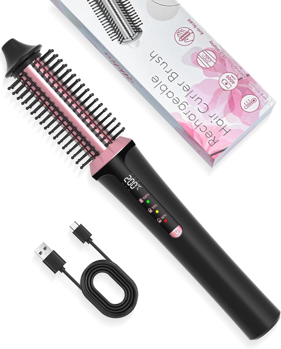 Draadloze Thermal Brush 22 mm | Professionele Stylingborstel voor Volume en Krullen