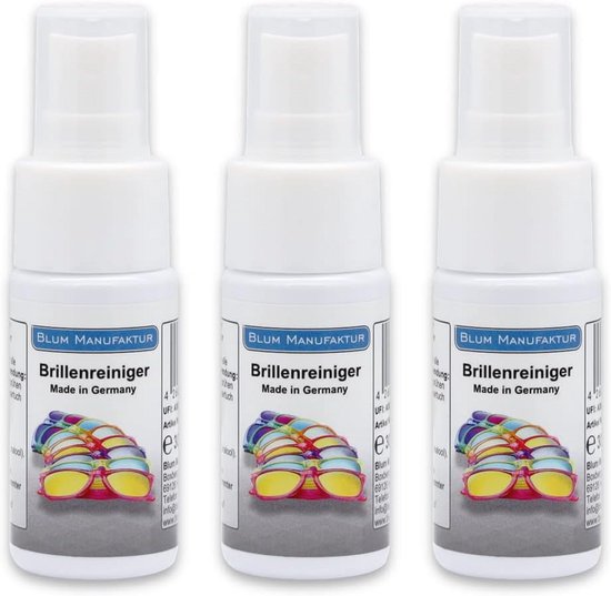 Kwalitatieve Brillenreiniger 3 x 30 ml - Streepvrije Reinigingsspray voor Glazen en Kunststof