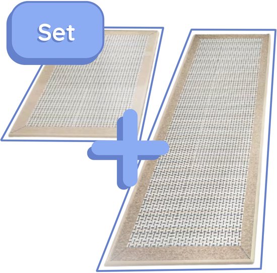7VSTOHS Set van 2 keukenlopers, antislip, modern, wasbaar, voor hal, eetkamer en ingang, 50 x 80 cm 50 x 150 cm