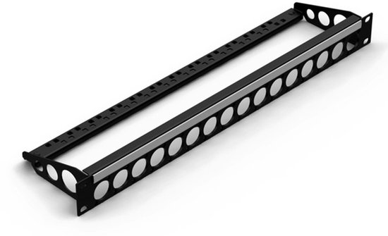 Panneau avant Penn Elcom R2269/1Uk/16, 16 trous Neutrik D, pour série MDLX, acier, 1U, avec support de câbles