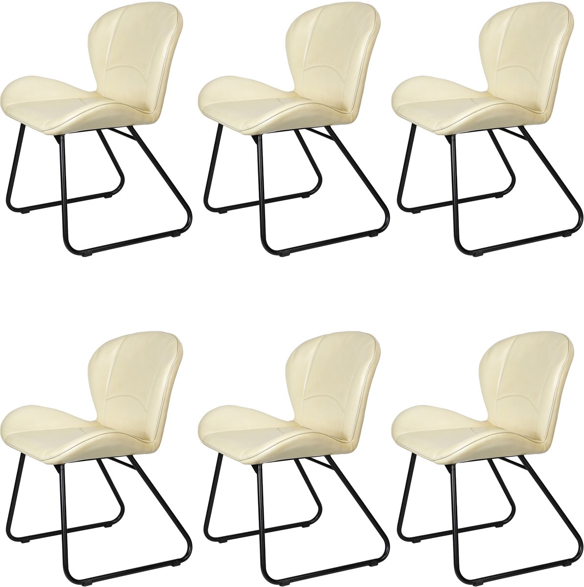 Casa Moro Moderne eetkamerstoelen van beige echt leer – comfortabele vergader- & bezoekersstoelen Lederstuhl Beige