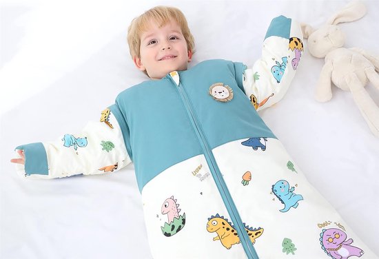 Kinderslaapzak met Afneembare Mouwen - Biologisch Katoen - Dinosaurus Design - Maat L — afbeelding 5