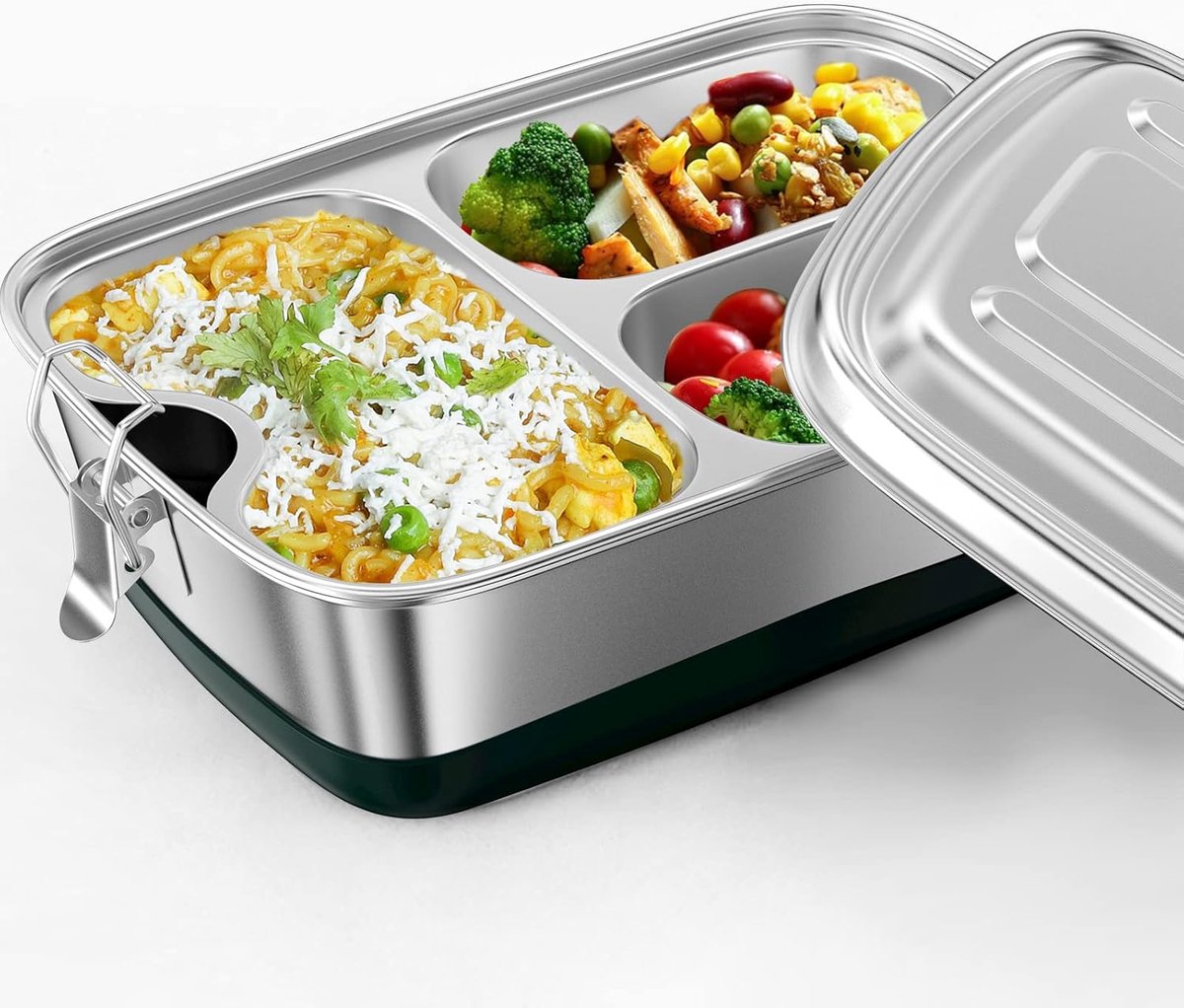 SPRIME Broodtrommel voor kinderen, Bento Box, lunchbox met 4 2 vakken