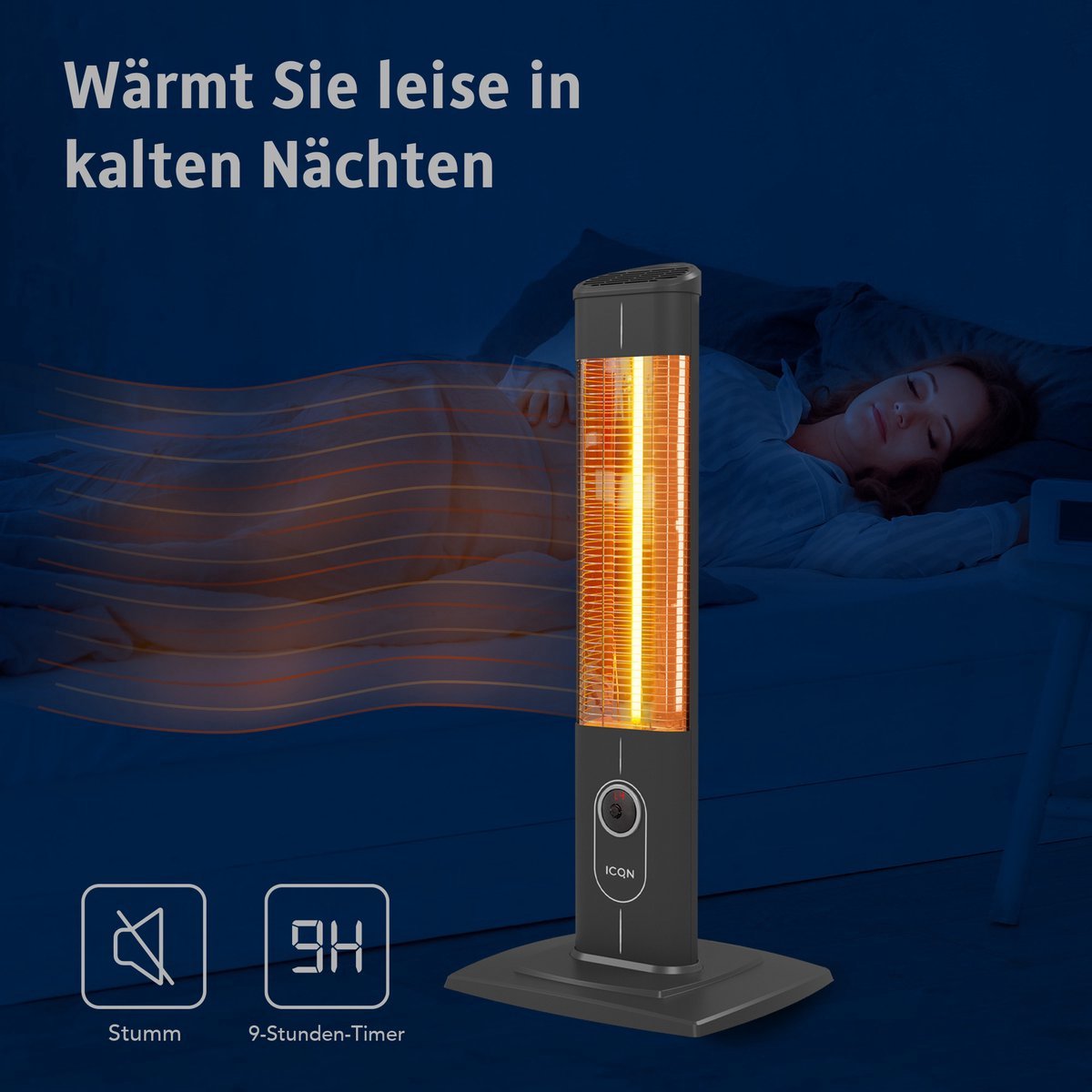 ICQN Infrarood Terrasverwarmer met Beschermhoes, Infrarood Kachel - 2300W - Met Afstandsbediening, Timer, Instelbare Warmtes en LCD-scherm - Voor Binnen en Buiten - Hoge Capaciteit – foto 7