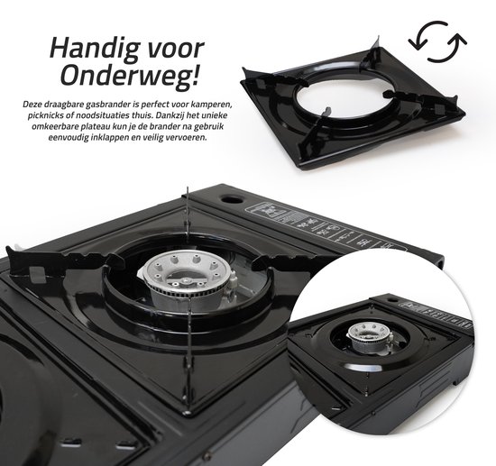 Eurocatch 2 pits Kooktoestel op Gas - Gas Stove - Camping Kooktoestel - Gaspit - Gasfornuis - Gasstel - Cooker van Eurocatch — afbeelding 2