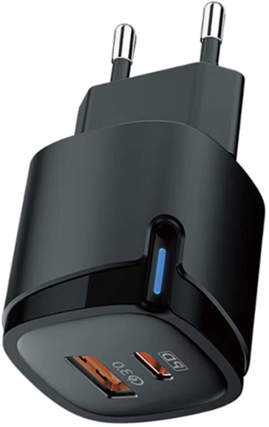 DeleyCON Oplader USB A En C  2 Port Compact 30 W Snellader  GaN Power Adapter Voor Iphone 16 15 14 13 12 11 Ipad Galaxy S24 S23 Pixel Mobiele Telefoon Pd 3 0 Charger Wit 1384052613