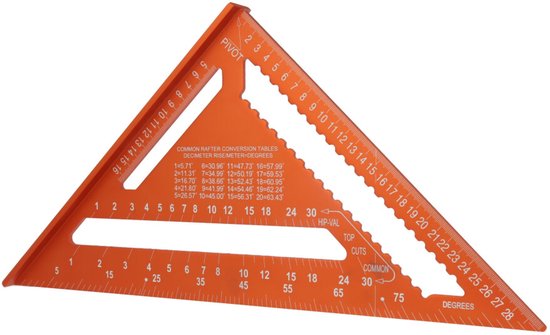 Triangle de mesure Ivana - Aluminium - Oranje - 30 cm