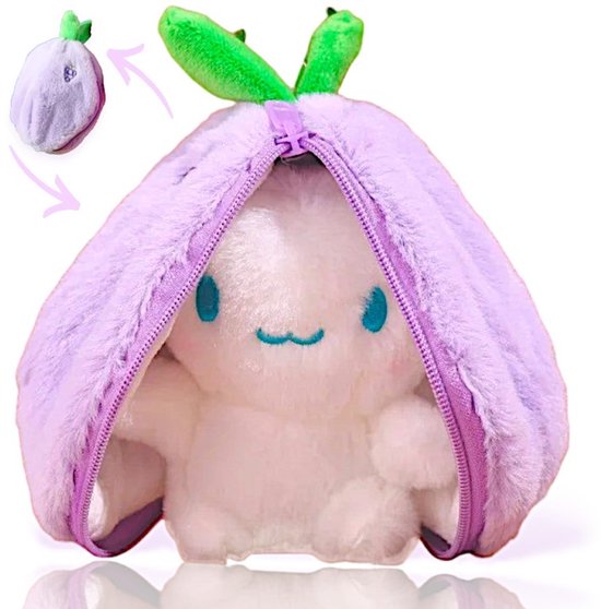 Klikkopers® - Kawaii Kussen - Konijn in een Druif 20 cm - Konijn