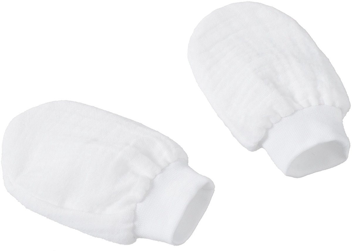 Cottonbaby krabwantjes - Cottonsoft - wit - newborn