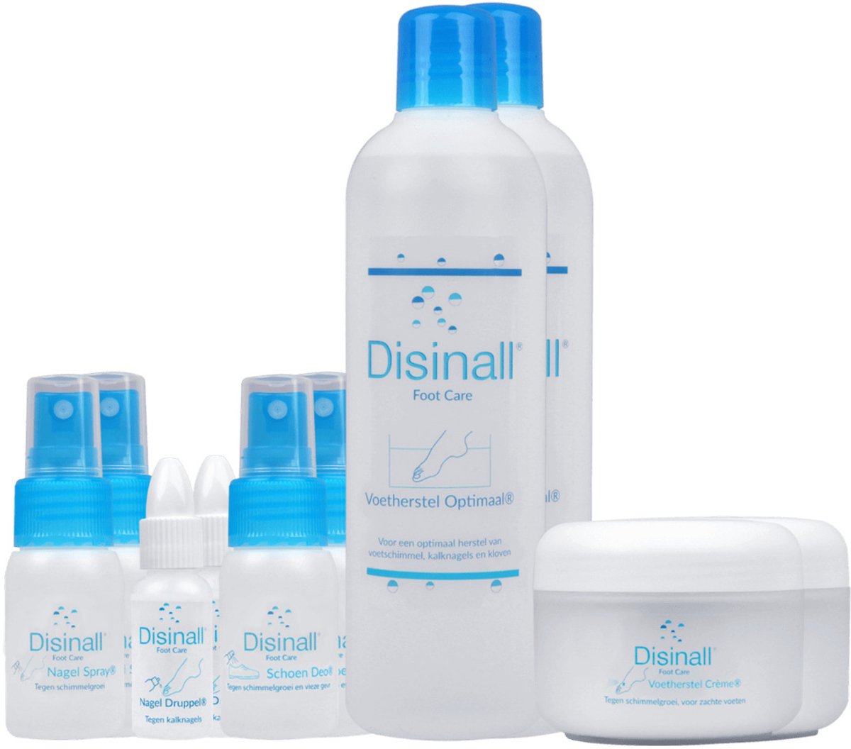 Disinall Voetverzorgingspakket Professional - Voetschimmel - Zeer uitgebreide voetschimmel en schimmelnagel behandeling met de Oxinall® formule - Natuurlijke ingrediënten - Bijzonder effectief