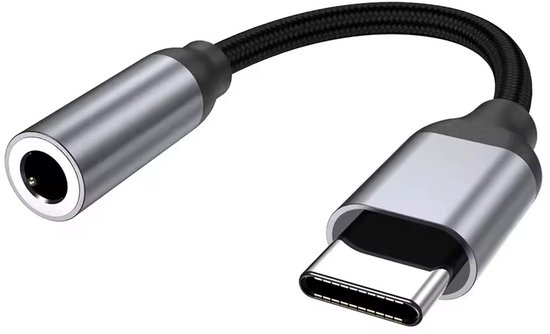 USB-C naar 3.5mm Jack Adapter - Spacegrey - USB-C naar Aux Kabel - Audiokabel USB-C - Headphone Jack Converter