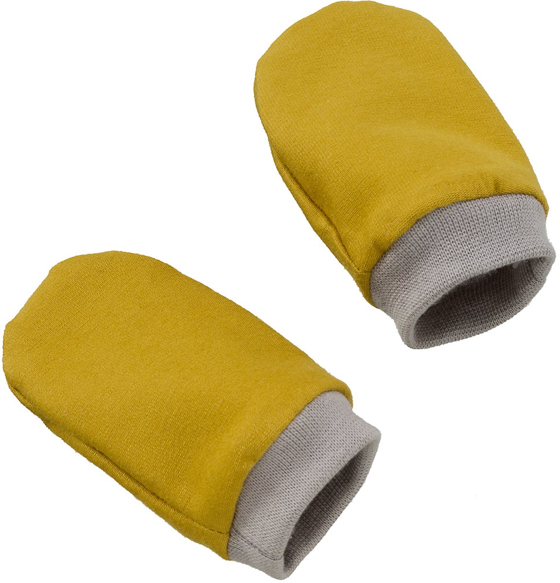 Cottonbaby krabwantjes - uni okergeel - rekbaar - newborn