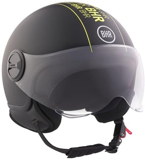 BHR 835 - Casque Vespa - bande noire - taille XL - casque jet noir mat - casque scooter - casque moto