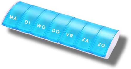 Pillendoos 7 Dagen - Pillendoosje - Medicijnen Doosje - Blauw - NEDERLANDS