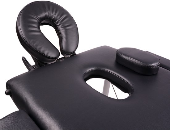 Alora Massagetafel Relax Budget + Alora zadelkruk - Tabouret – Zwart/Chrome - kruk – Kapperskruk - Max. Draagvermogen 250 KG - 8 Hoogtestanden - Incl. Opbergtas - massage bed