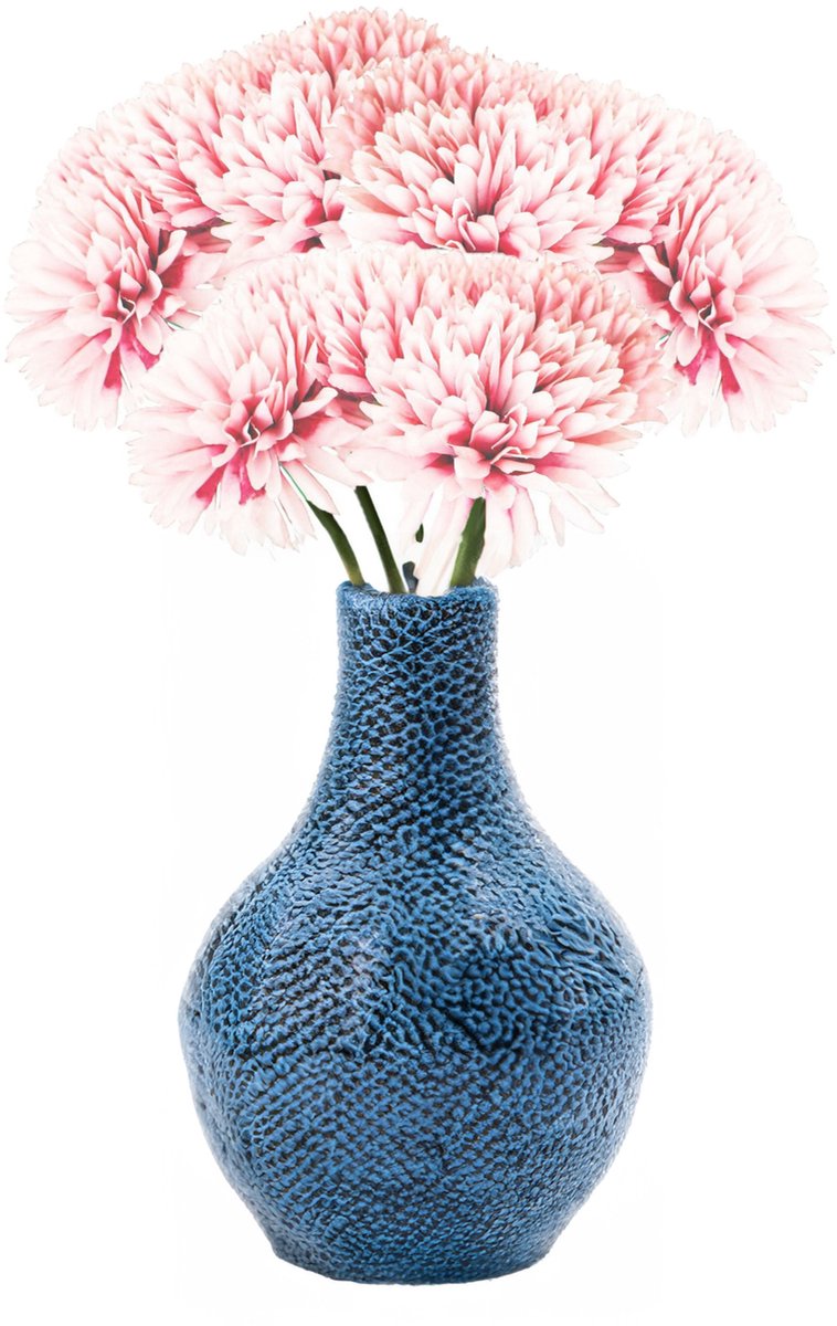 Chaks Kunstbloemen boeket dahlia - 3x - licht roze - 26 cm - bloemstuk - onderhoudsvrij Lichtroze
