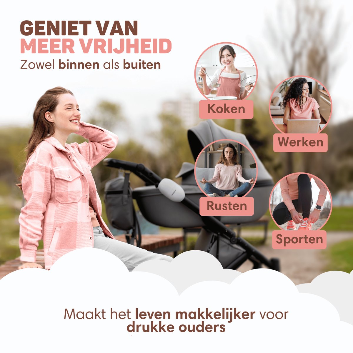 Vulpes Goods® BabyCare - Baby Rocker voor Kinderwagen - Baby Swing - Babywipstoel - Automatisch Schommelen - Incl. Reistas - PRO Versie — afbeelding 2