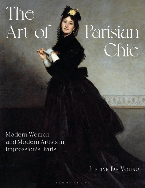 Couverture du livre : "The Art of Parisian Chic" avec un tableau d'une femme en robe noire.