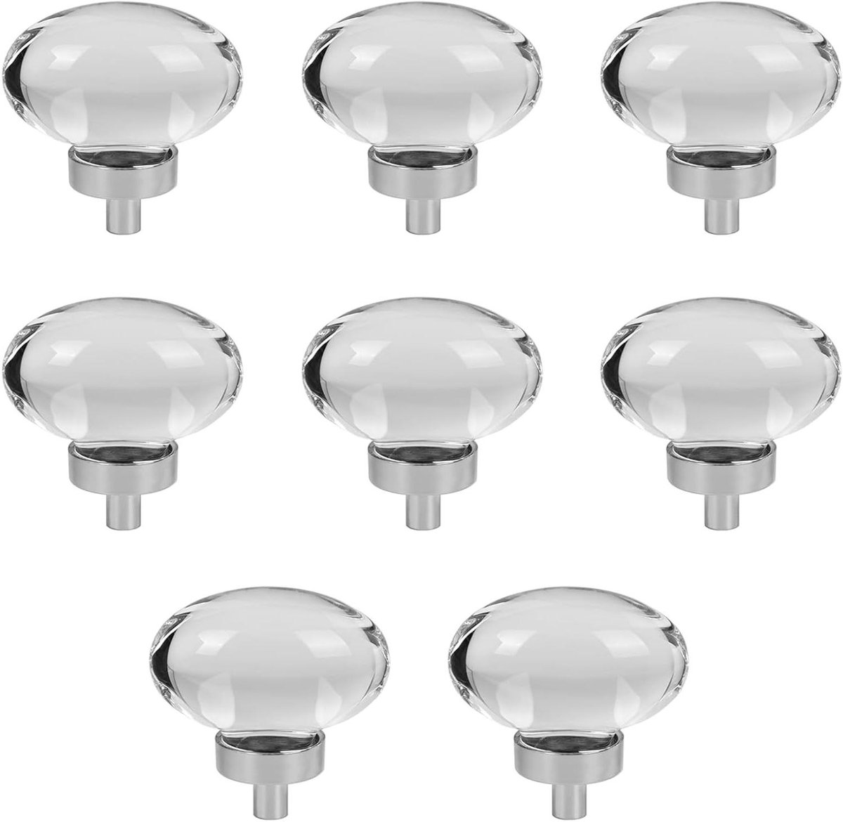 Ronde meubelknoppen van kunstkristal 8 stuks 45 mm glas schuifdeur lade handgrepen