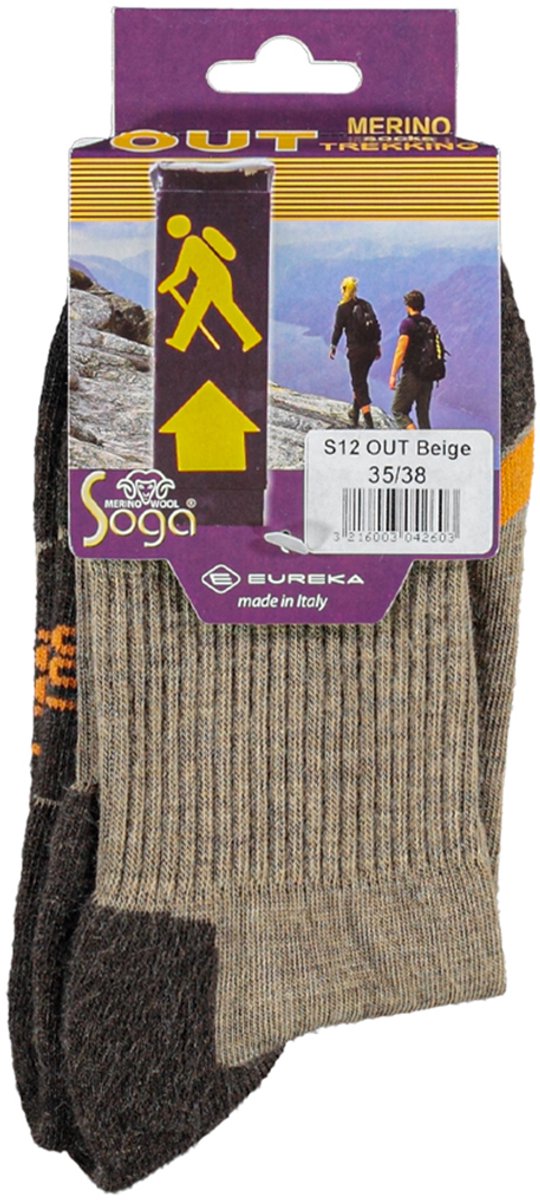 Soga 2-Pack Quarter Wandelsokken Versterkte Duurzaamheid Heren Dames – 35-38 S12 Beige
