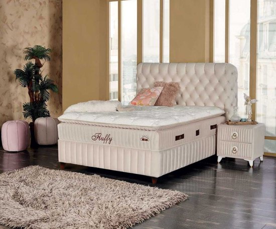 BSS Bedding Fluffy - Boxspring - Boxspring met Opbergruimte - 180x200 - Beige