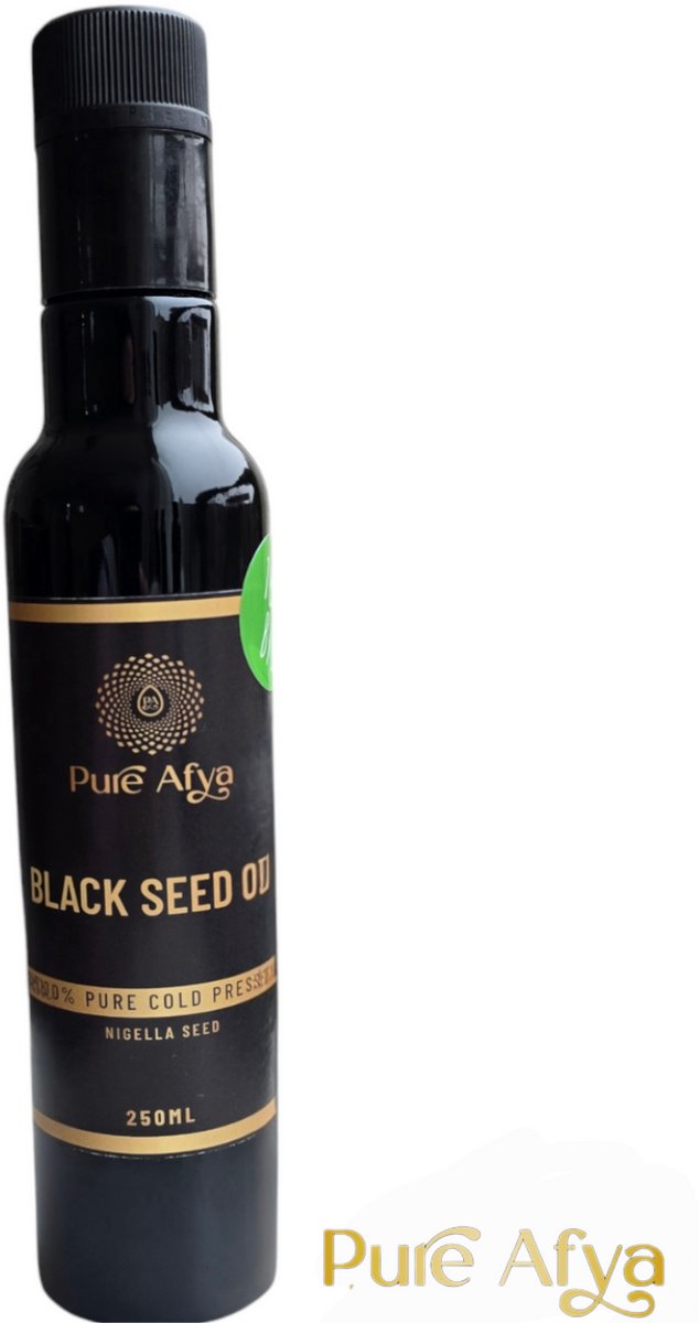 Goedkoopste Pure Afya® | 250ml 100 Pure Organic Cold pressed Black Seed Oil 250ML | Puur Biologisch koudgeperst zwarte komijn zaad olie koud geperst glazen fles glass bottle puur en onbewerkt