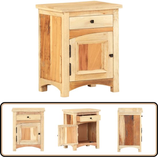 Table de chevet vidaXL - Bois de récupération Massief - 40 x 30 x 50 cm Table de chevet - Massief Hout - Meubles Vintage - Style industriel - Meubles de chambre