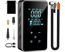 Draagbare Luchtcompressor - 6000 mAh Batterij - 6-in-1 - Touchscreen - Elektrische Fietspomp - Compressor Bandenpomp - Bandenpomp Auto - Ballenpomp - 30L/Min