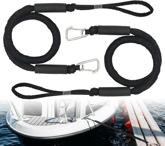 Bungee Dock Line Mooring Rope 10 cm Splash Line with Eyelet Black with ...