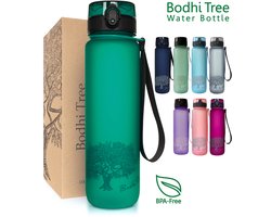 Bodhi Tree® Waterfles 1 Liter - Drinkfles - Fruit Filter - 100% Lekvrij - BPA vrij - Volwassenen - Sport Drinkflessen - Groen