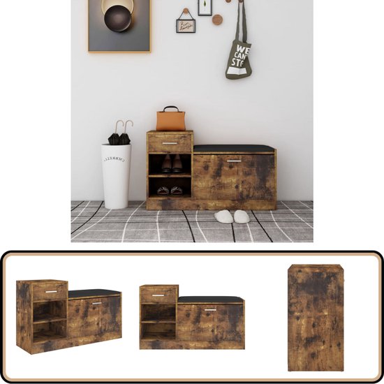 Olcsó fehér szerelt fa cipőtároló pad 82 x 32 x 45,5 cm