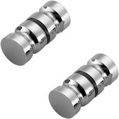 2 stuks - Deurgreep - Deurklink - douchedeurgreep - Glazen Schuifdeur Knop - badkamerdeurknoppen - Deurbeslag - doucheruimte accessoires - voor glazen douchedeur - Aluminiumlegering - zilver - met schroef - Ronde