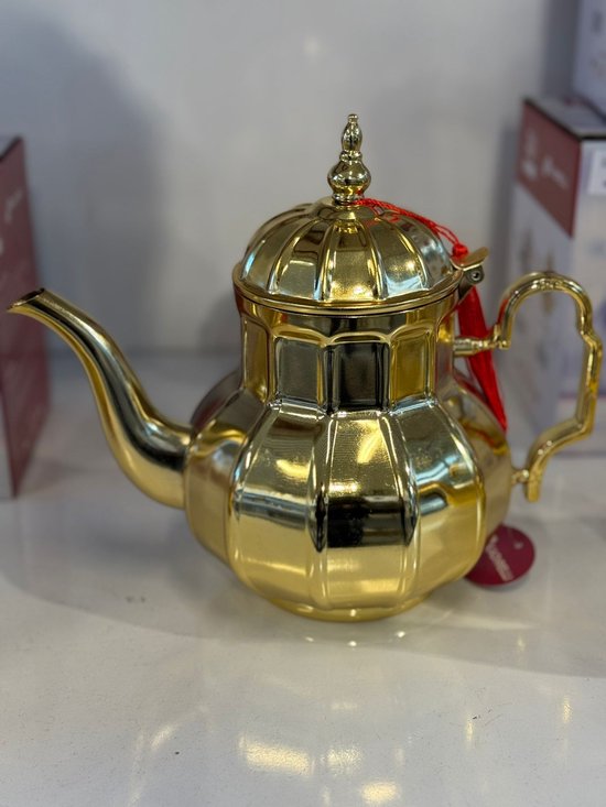 Theepot Goud - RVS - 1.6 Liter - Marokkaanse Theepot
