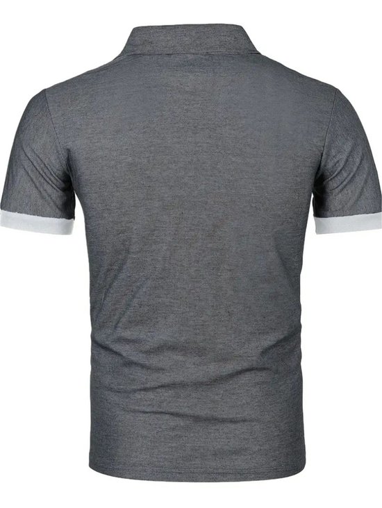 Nivard Golf Shirt Heren - T-shirt - Golfkleding - Golfen - Golf Accessoires - Polo Shirt - Donkergrijs + Lichtgrijs - Maat XL van Merkloos — afbeelding 2