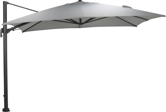 Parasol Hawaii Big Pole II - 350x350 cm - noir carbone - gris royal