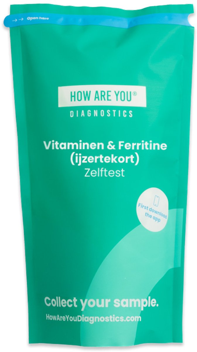 Goedkoopste Vegan & vegetariër test - Ferritine (IJzergehalte), Vitamine D & B12 - Laboratorium test - Uitslag binnen 2 werkdagen