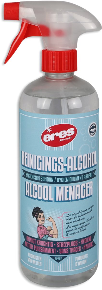 Eres – Reinigings-alcohol – Stickerverwijderaar – Allesreiniger –Schoonmaak alcohol - Geurverwijderaar – Natuurlijke hygiënische reiniger – 750 ml